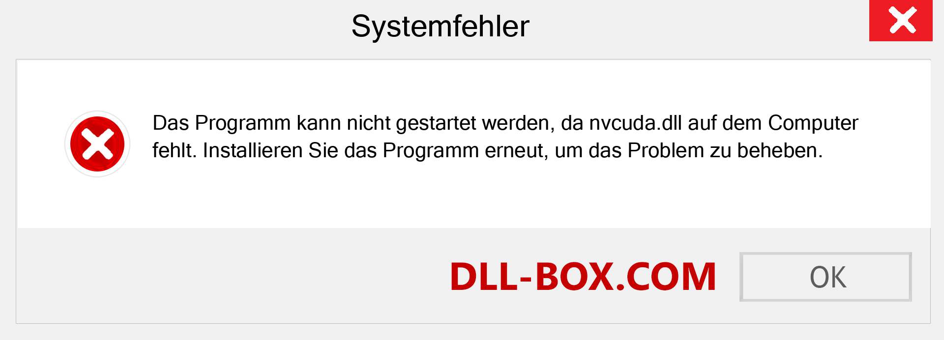 nvcuda.dll-Datei fehlt?. Download für Windows 7, 8, 10 - Fix nvcuda dll Missing Error unter Windows, Fotos, Bildern