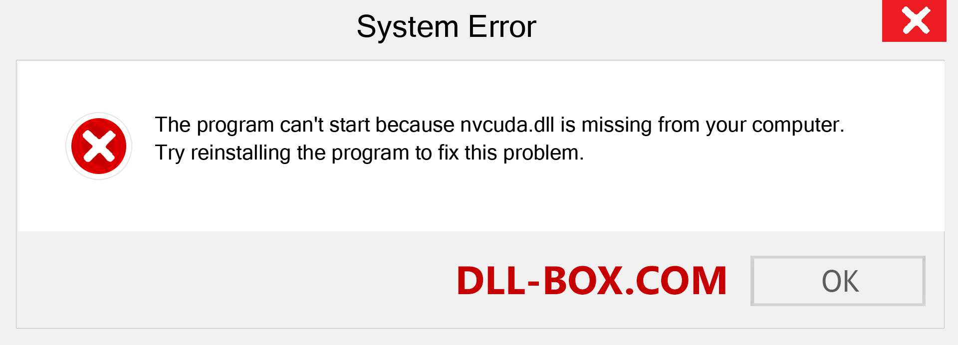  nvcuda.dll file is missing?. Download for Windows 7, 8, 10 - Fix  nvcuda dll Missing Error on Windows, photos, images